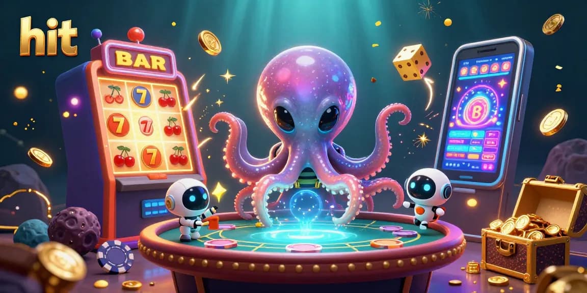 Experience the thrill of hitting jackpots with this vibrant and dynamic 3D casino illustration.