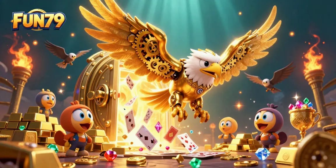 Win big at FUN79 with a thrilling casino adventure featuring glimmering treasures and games.