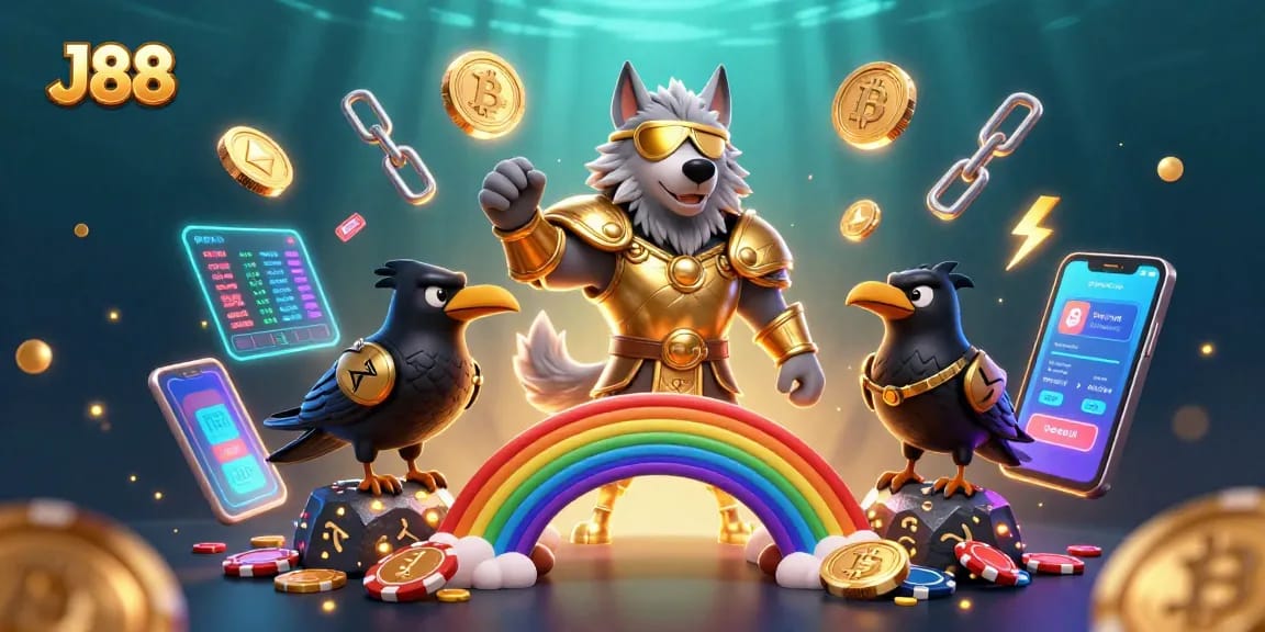 Engage in thrilling gameplay at J88, featuring enchanting Norse mythology characters among casino elements.