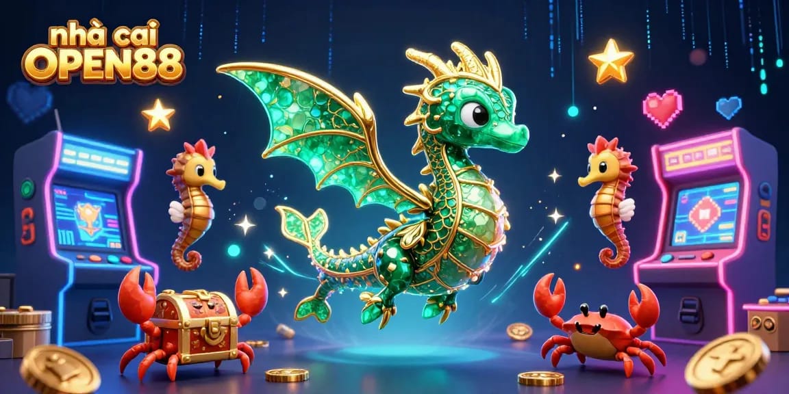 Experience thrilling adventures at nhà cái OPEN88 with vibrant gaming elements and interactive scenes.
