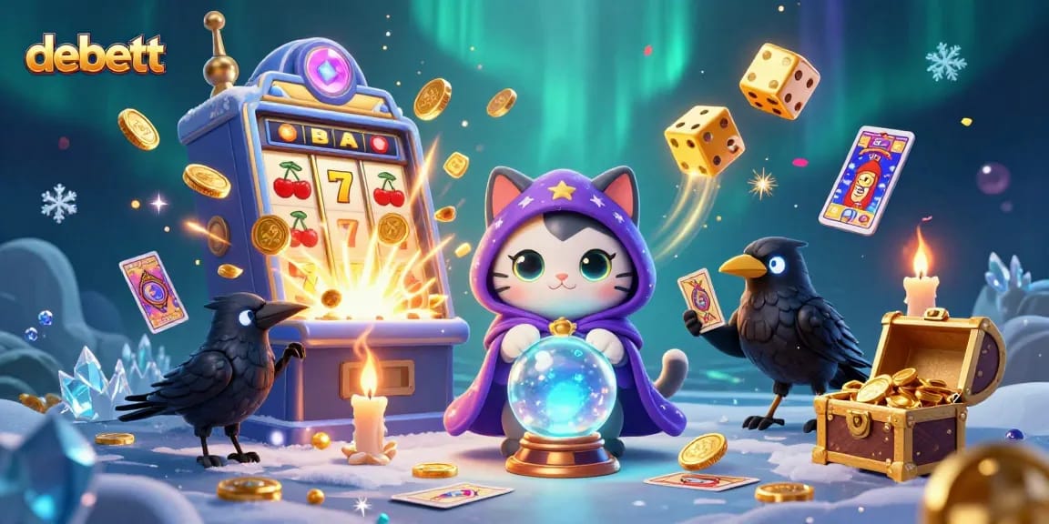 Experience thrilling jackpots and gameplay with debett's captivating casino scene, featuring mystical elements.