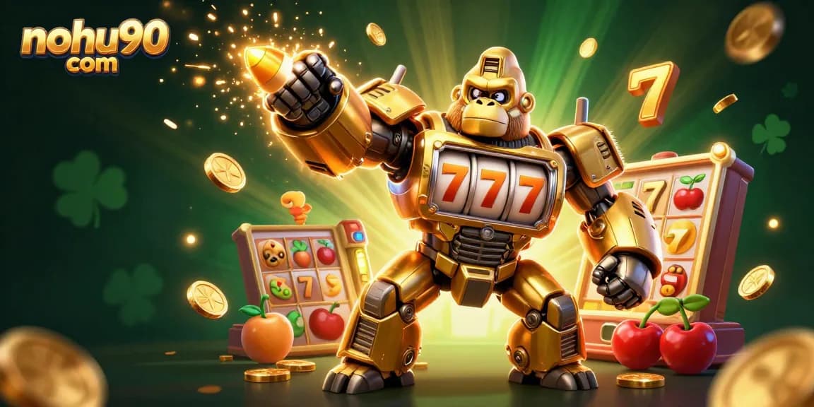 Engage with thrilling slot play featuring nohu90 com as a powerful golden gorilla mech and dynamic game elements.