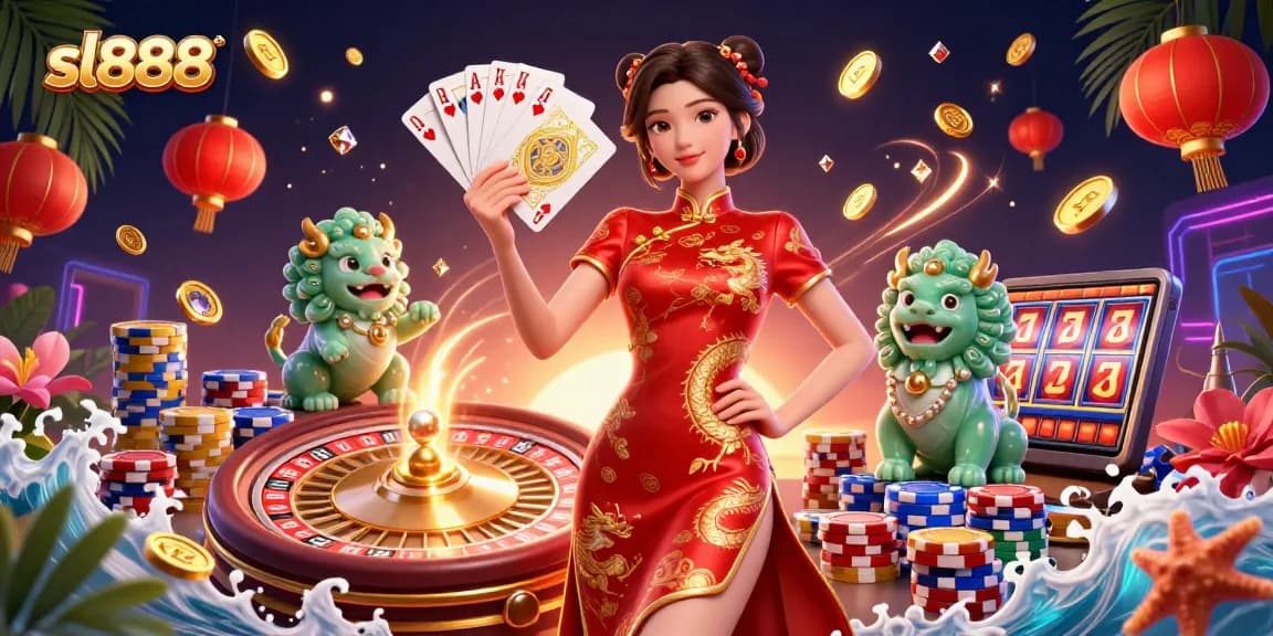 Experience sl888 with vibrant casino illustrations, showcasing dynamic elements and rich visual details.