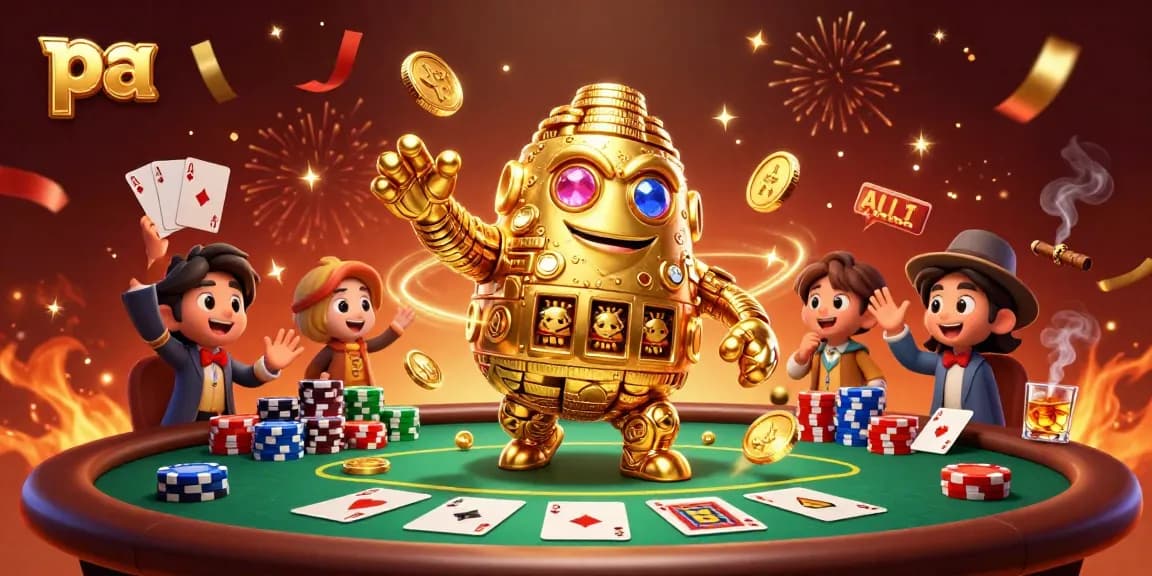 Engage with the thrilling world of pa at the lively poker table with golden elements.