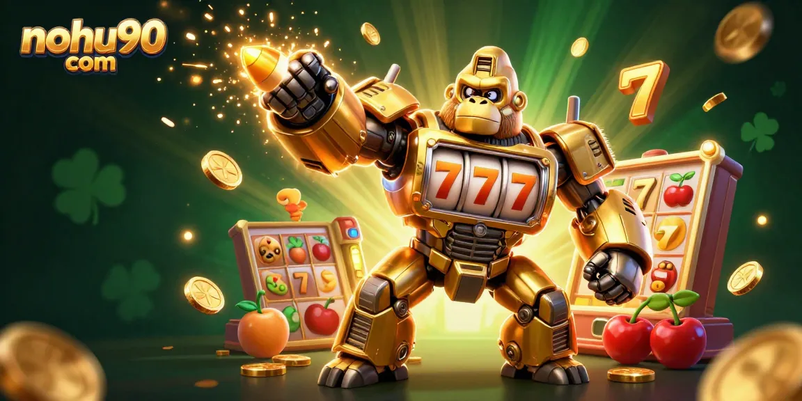 Engage with thrilling slot play featuring nohu90 com as a powerful golden gorilla mech and dynamic game elements.