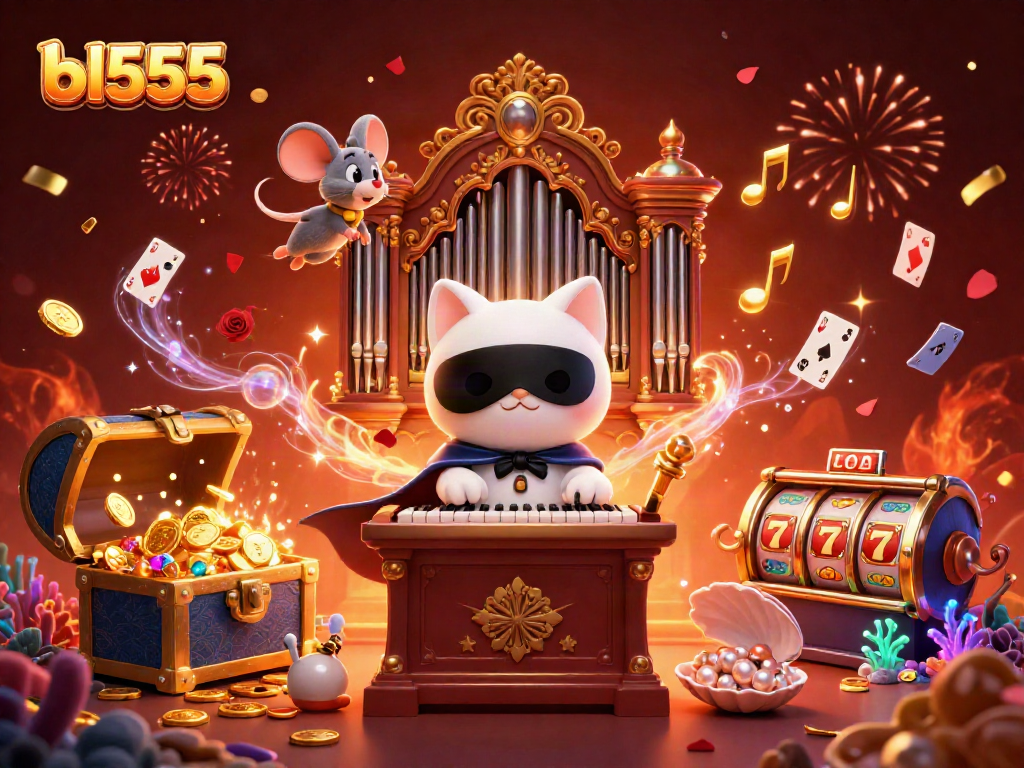 Experience the excitement of bl555 with a 3D casino scene featuring dynamic characters and vibrant elements.