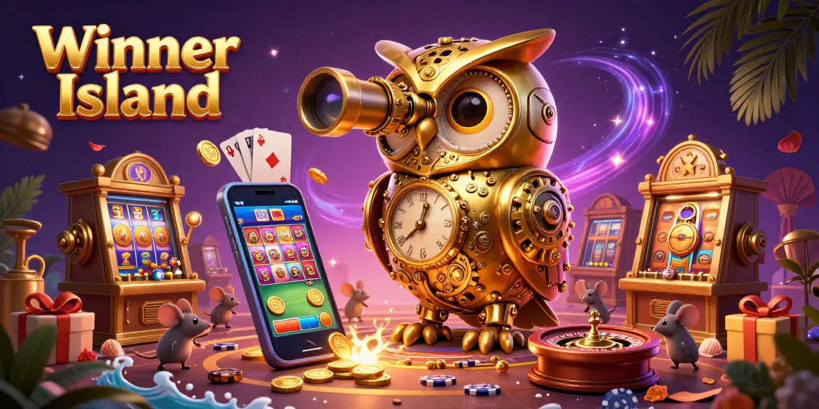Experience the vibrant gaming atmosphere at Winner Island with dynamic elements and rich detail.