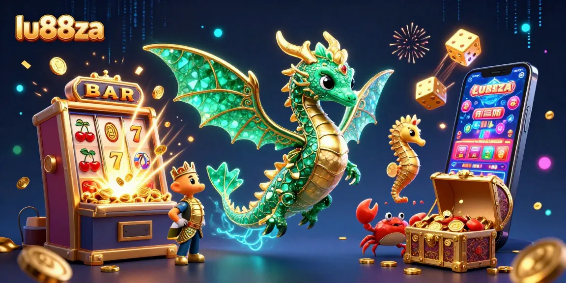 Experience thrilling gameplay with lu88za showcasing a vibrant sea dragon and exciting slot machines.