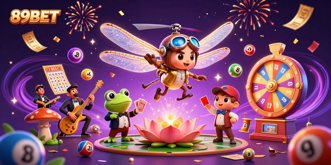 Engage with 89BET's thrilling casino scene featuring a dragonfly pilot and dynamic gaming elements.