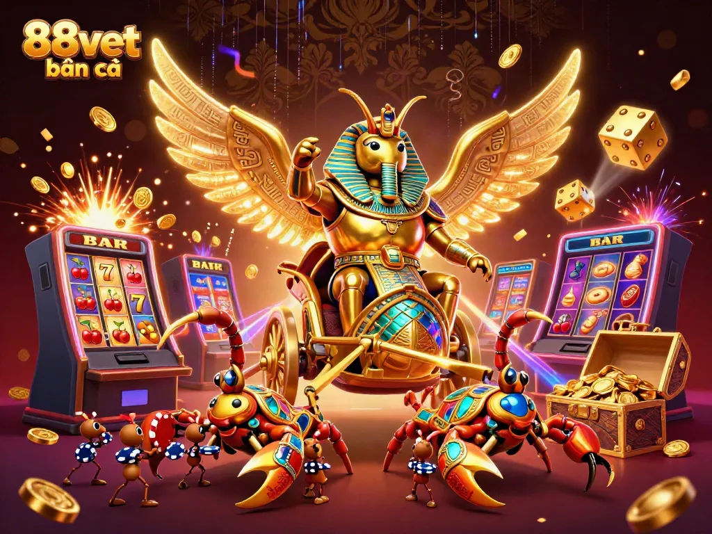 Engage in thrilling 88vbet bắn cá action surrounded by vibrant casino elements.