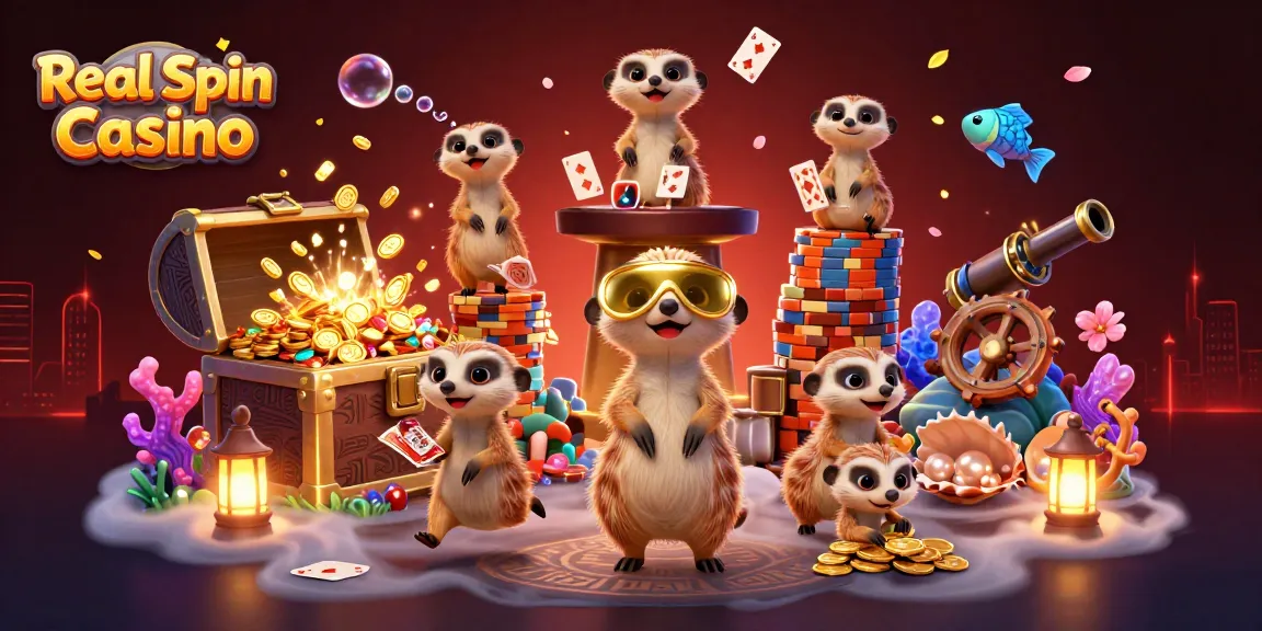Speel spannende spellen bij Real Spin Casino met een dynamisch ontwerp van een meerkat casino.