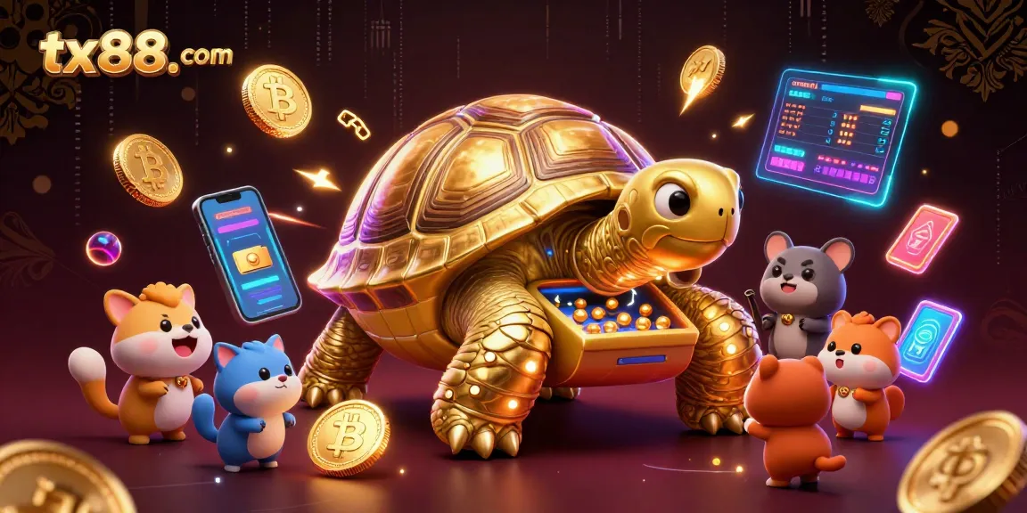 Experience the excitement of tx88. com with a vibrant casino scene featuring animated characters and crypto elements.