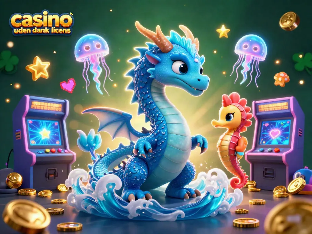 Engage with the vibrant scene capturing the essence of casino uden dansk licens featuring animated characters and gaming elements
