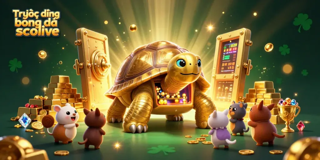 Experience Trực tiếp bóng đá socolive through this immersive, vibrant 3D casino-themed illustration.