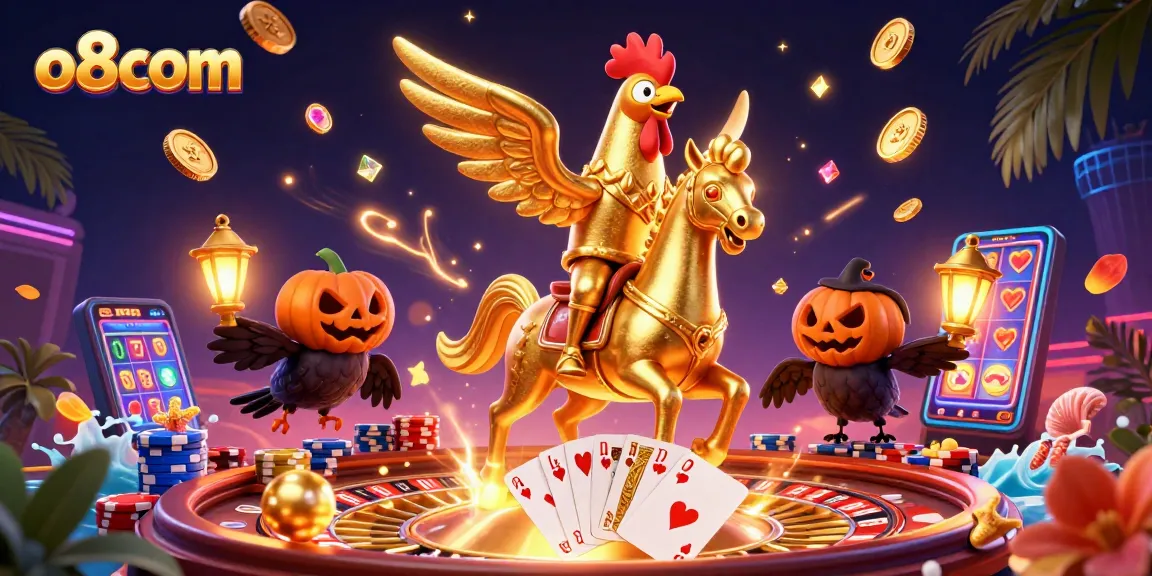 Spin and win at o8com with vibrant golden coins and exciting slot reels!