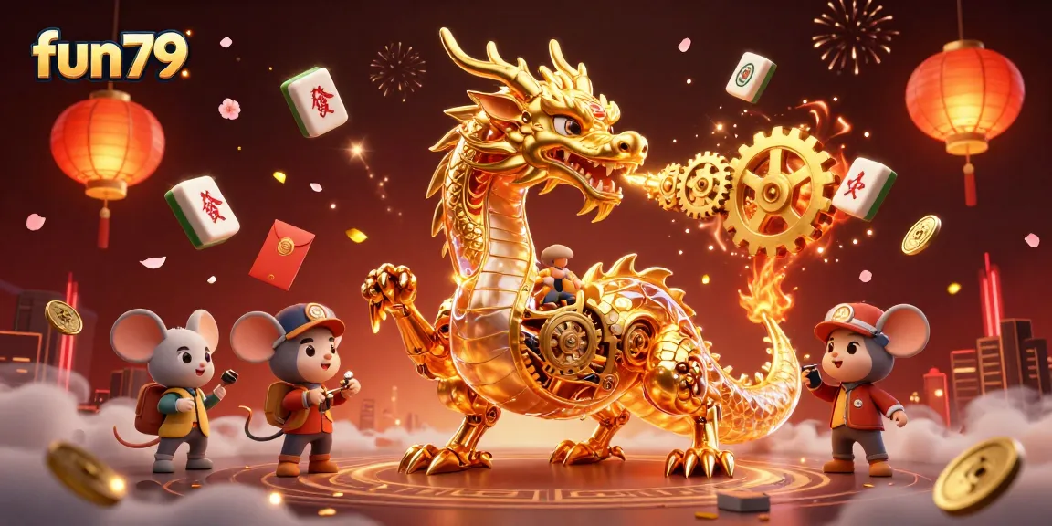 Engage with fun79, as golden gears and vibrant symbols create an immersive gaming experience.