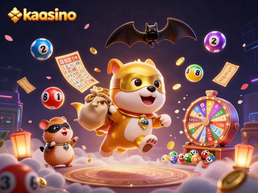 Kaasino offers thrilling adventures featuring a superhero dog and hamster in a dynamic casino-themed illustration.