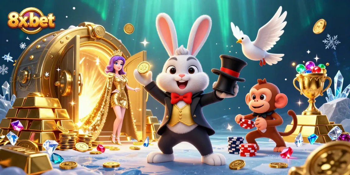 Experience winning thrills at 8x-bet with a magical scene of cartoon characters and vibrant casino elements.