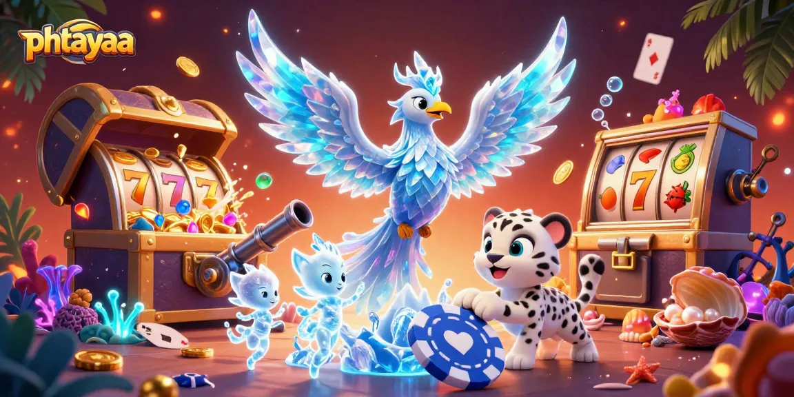 Engage with phtayaa and experience the vibrant casino world with an ice phoenix and playful elements.
