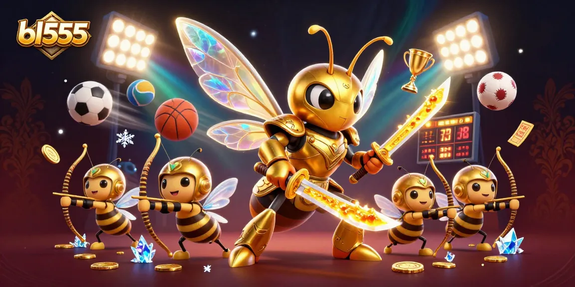 Experience thrilling gameplay with bl555's majestic golden hornet and sports betting elements.