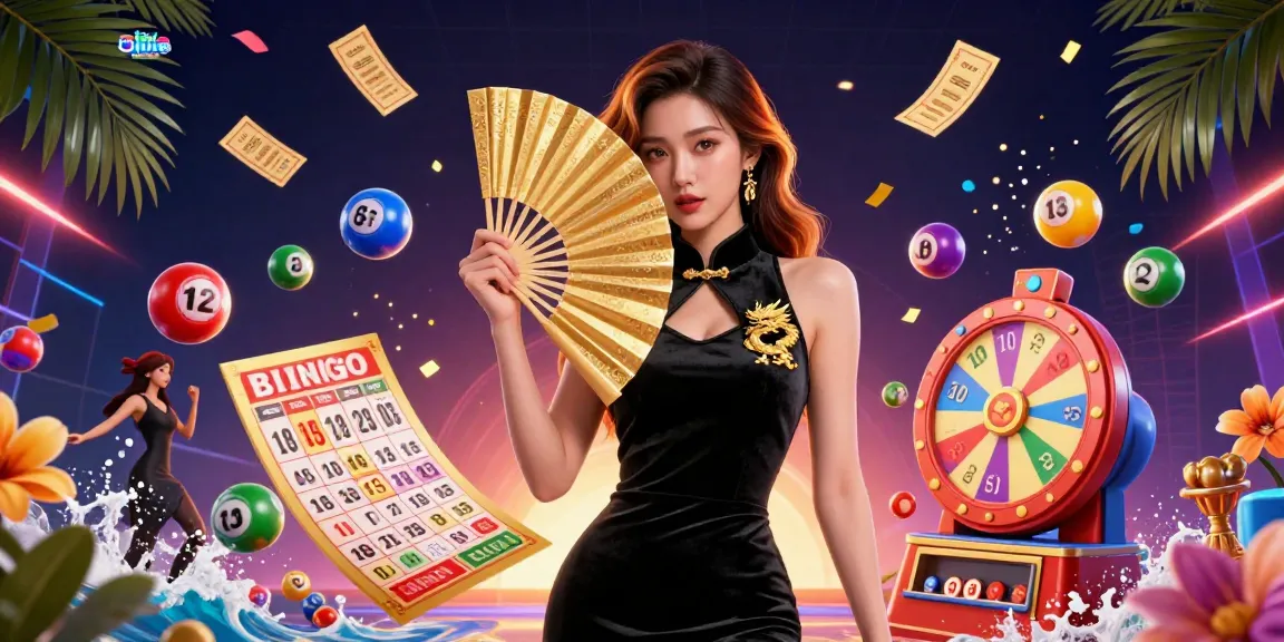 Tai xiu online: Experience the thrill with vibrant lottery balls and a stunning Asian woman in a casino setting.