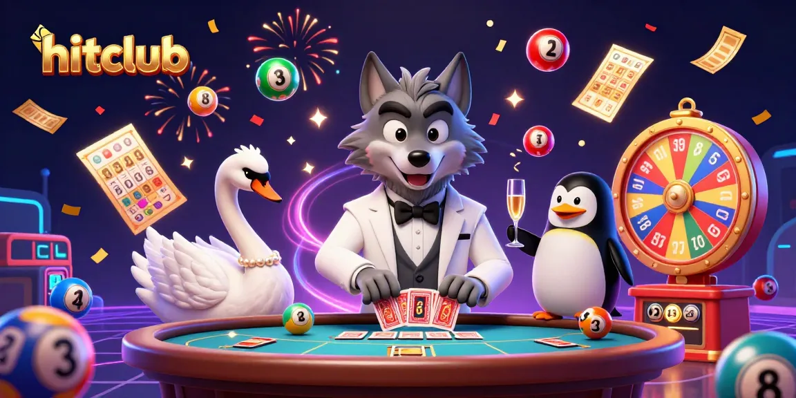 Engage with hitclub's vibrant gambling scene featuring lively 3D characters and dynamic gaming elements.