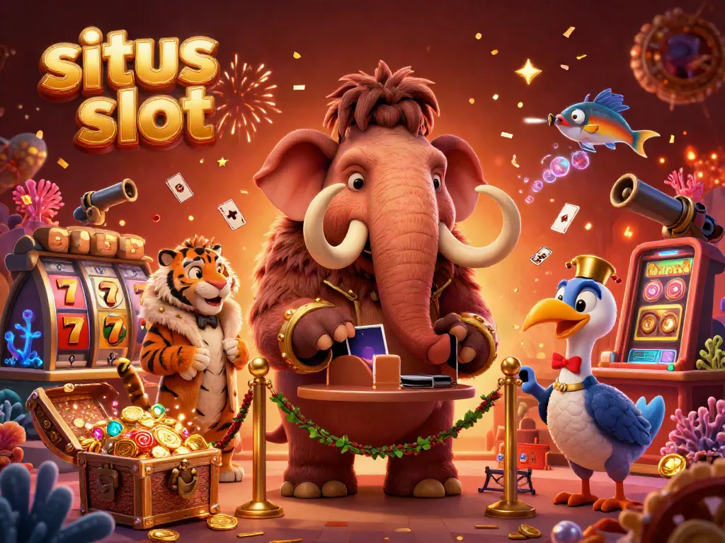 Experience the excitement at situs slot with a woolly mammoth bouncer, saber-tooth guest, and dodo doorman!