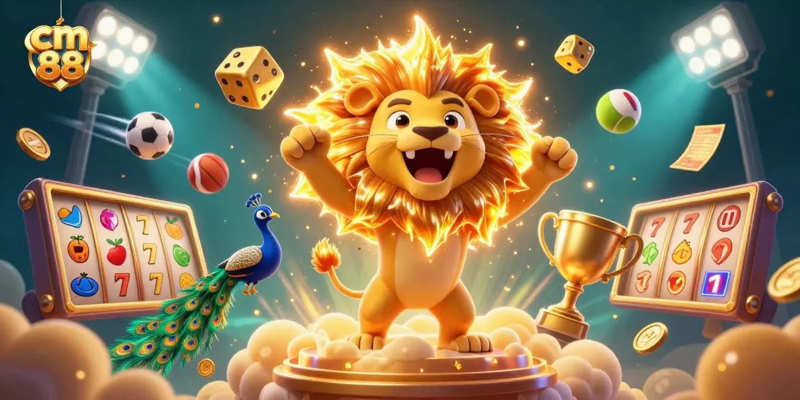 Experience thrilling action with cm 88 while playing dynamic slots and sports betting in this vivid illustration