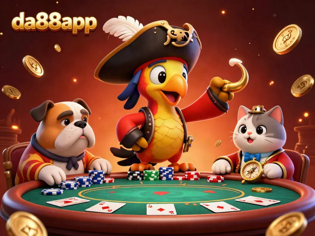 Engaging scene of a lively poker game showcasing da88app with colorful chips and dynamic action.