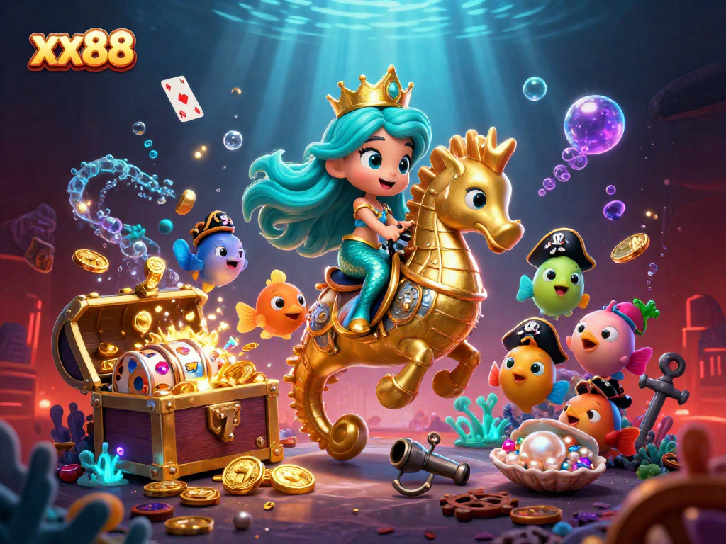 Join the excitement at xx88 with a vibrant 3D mermaid casino adventure featuring dynamic slot elements.