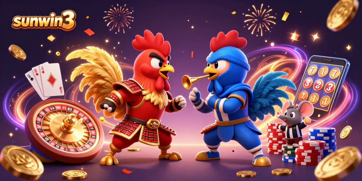 Experience thrilling action on sunwin3 with dynamic roosters and vibrant casino elements.