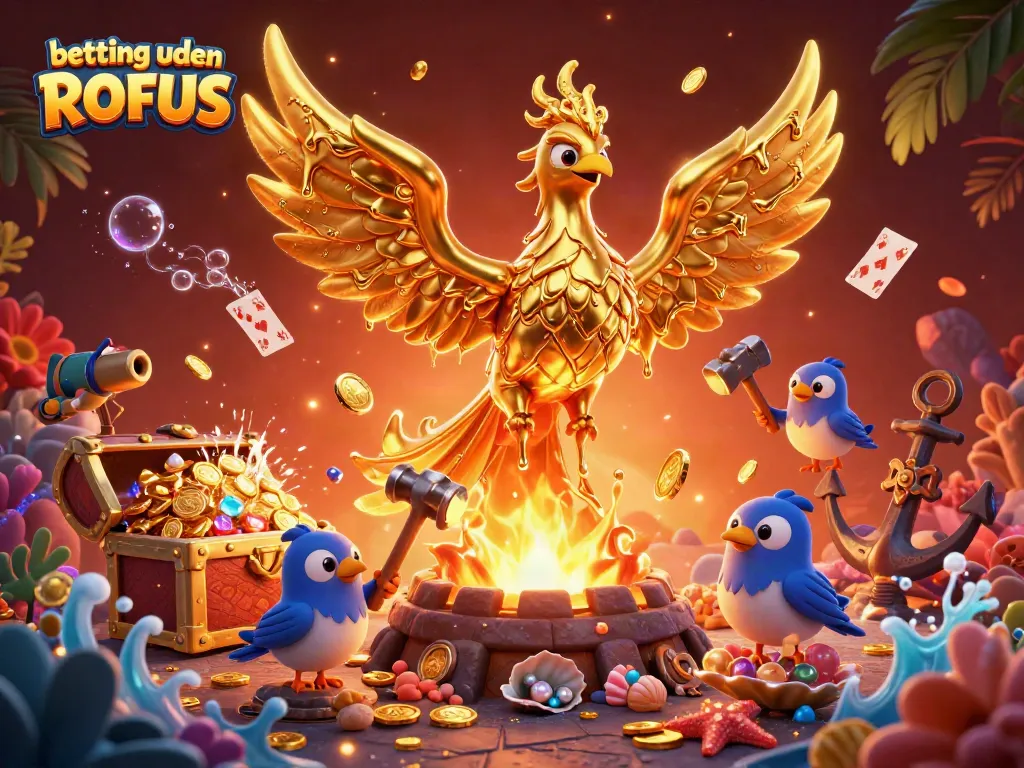 Engage with dynamic betting uden ROFUS scenes featuring golden phoenixes and treasures.