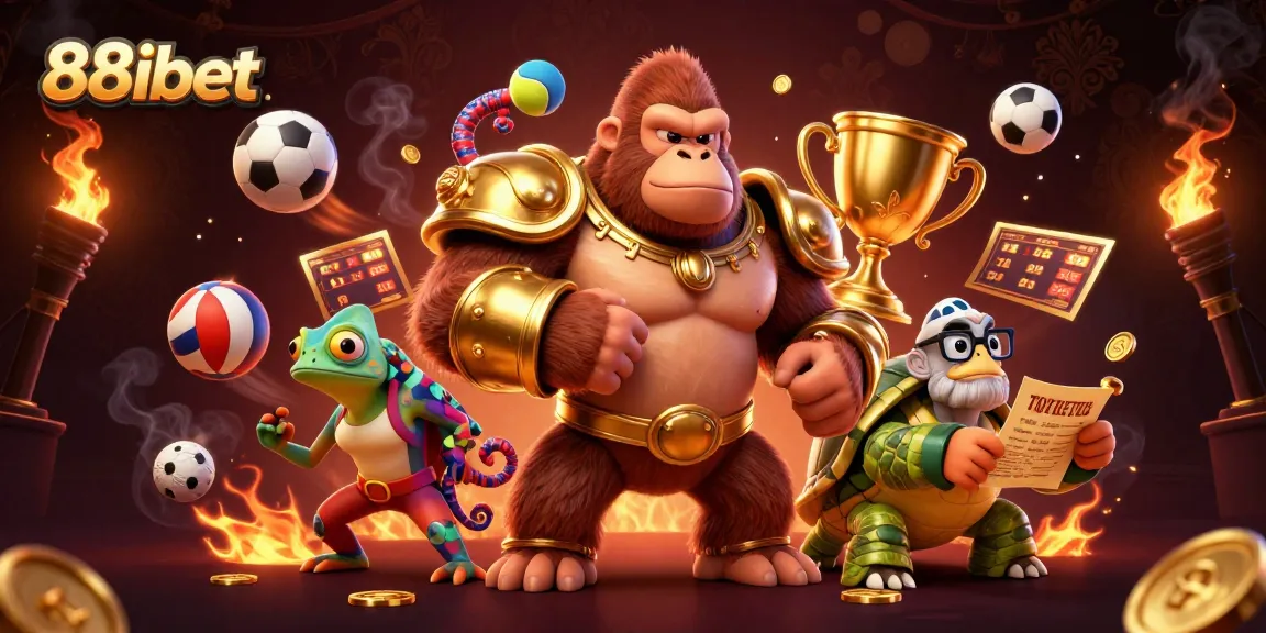 Experience thrilling sports action at 88ibet with a powerful gorilla king and dynamic elements.