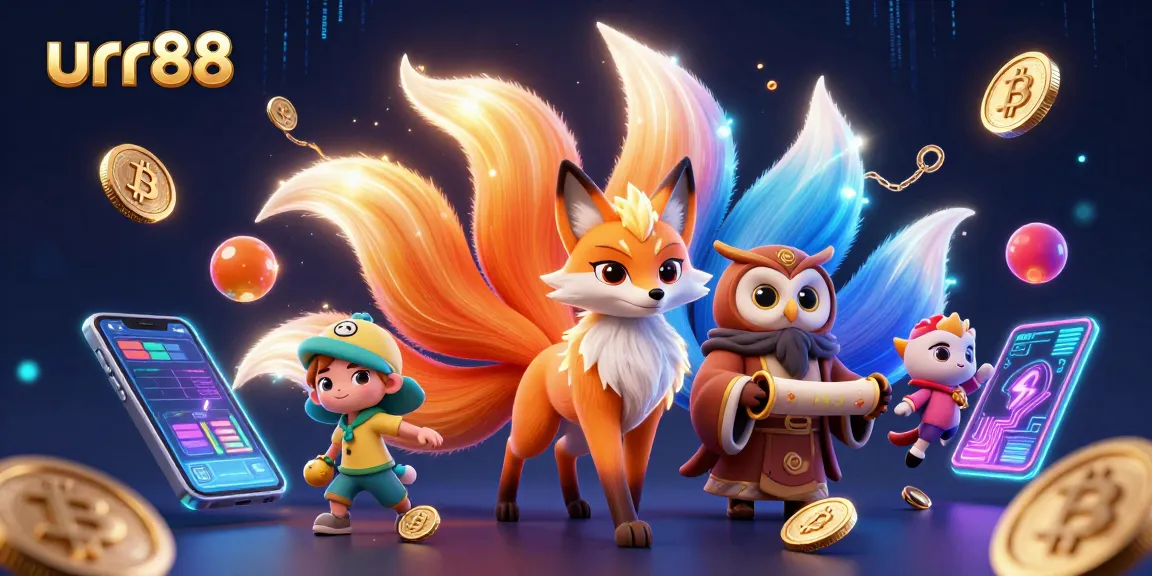 Engage with urr88 and explore vibrant casino adventures through a dynamic illustration depicting enchanting game elements.
