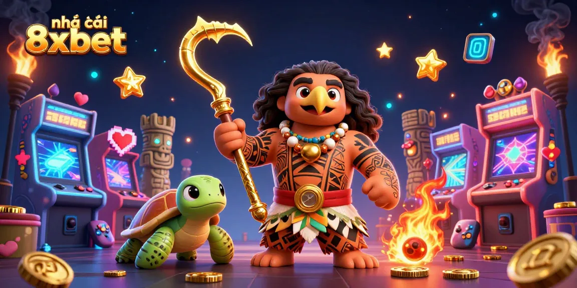 Engage with the vibrant world of nhà cái 8xbet through an exciting depiction of gaming and casino elements.
