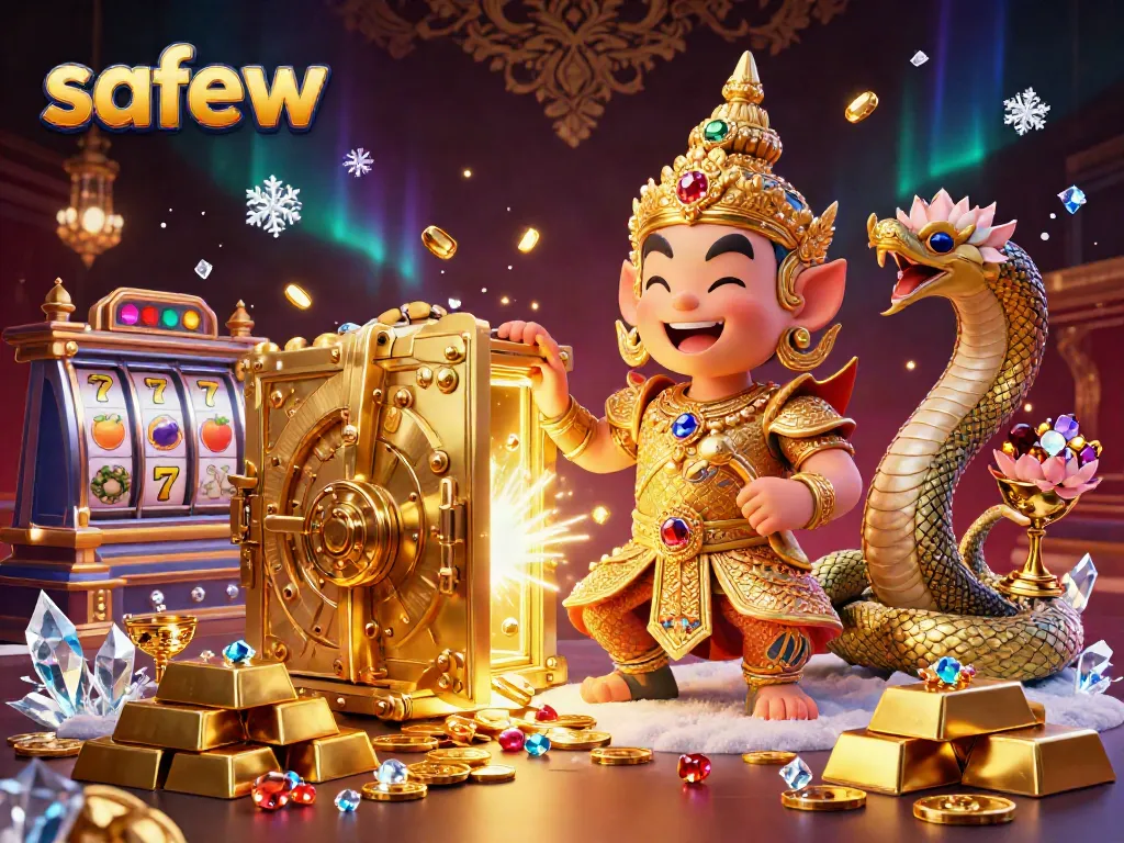 Experience the thrilling world of safew with an engaging 3D casino scene featuring vibrant characters and dynamic elements.