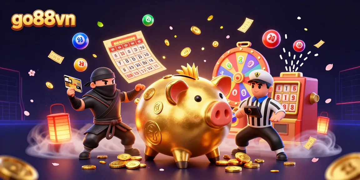 Join the fun at go88vn with a lively casino scene featuring dynamic characters and vibrant gambling elements.