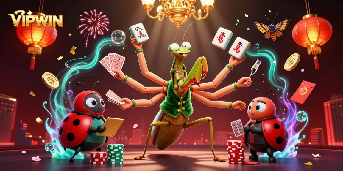 Experience the captivating VIPWIN casino with a dynamic scene of card play and gaming excitement.