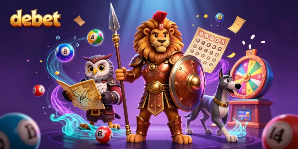 Experience thrilling gameplay at debet with colorful lottery elements and dynamic characters.