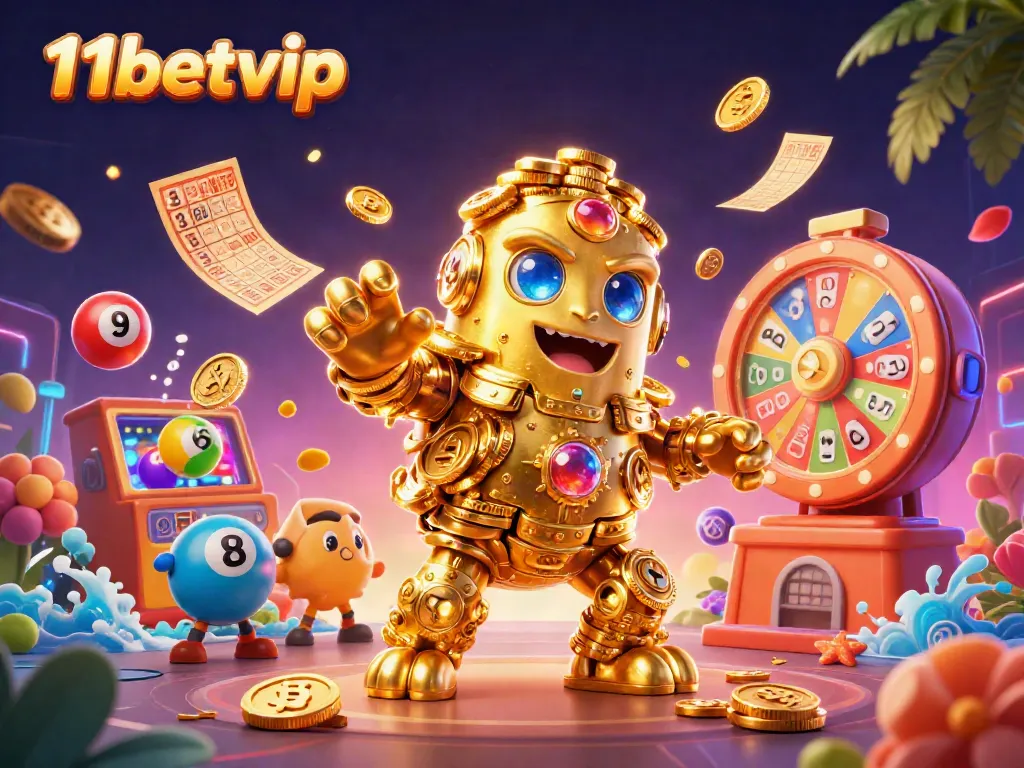 Engage with exciting gameplay at 11betvip featuring dynamic lottery balls and a golden golem.
