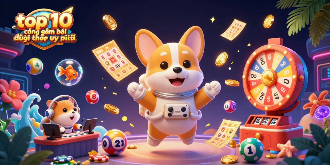 Engaging top 10 cổng game bài đổi thưởng uy tín scene with playful animated characters and casino gameplay elements for online gaming