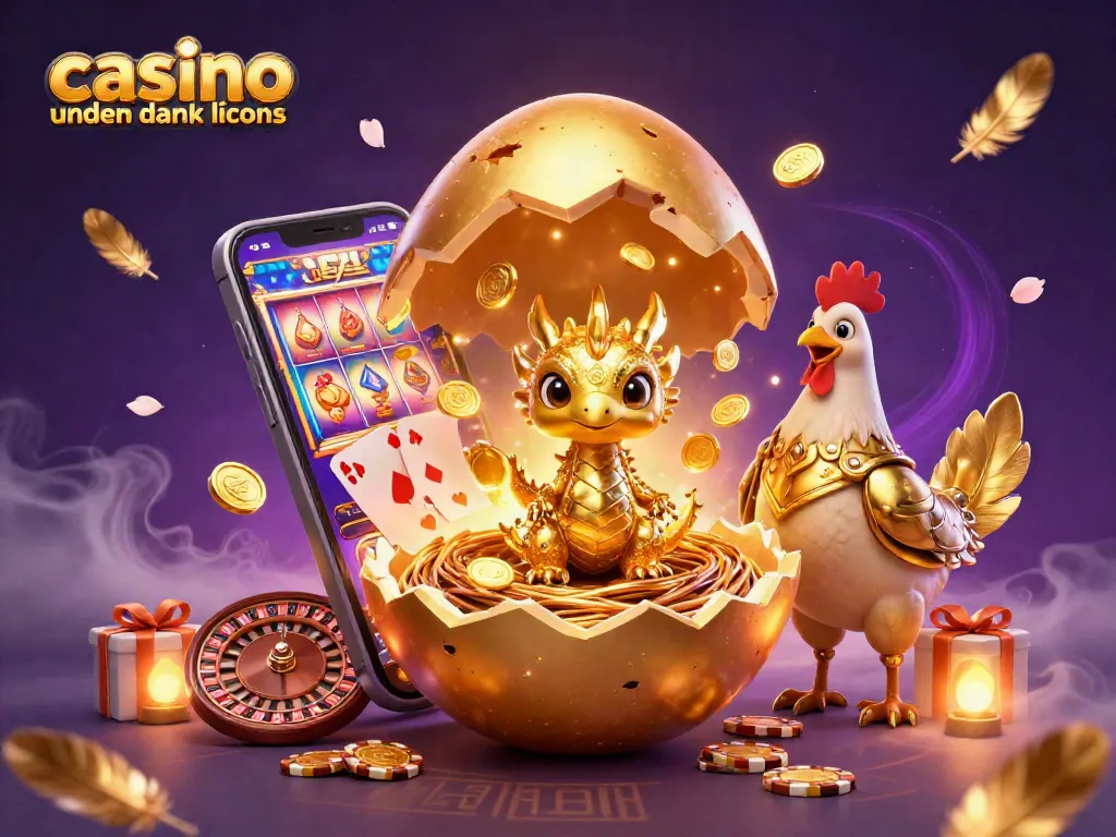 Play at captivating casino uden dansk licens with a gold dragon and poker chips in an alluring atmosphere