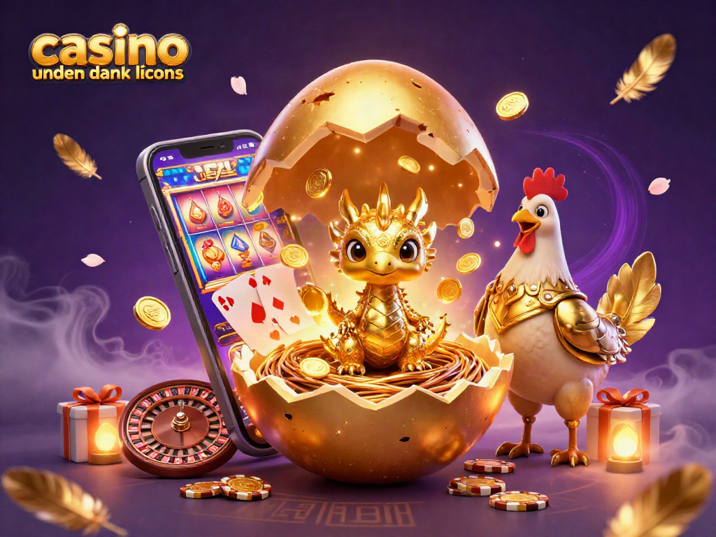 Play at captivating casino uden dansk licens with a gold dragon and poker chips in an alluring atmosphere