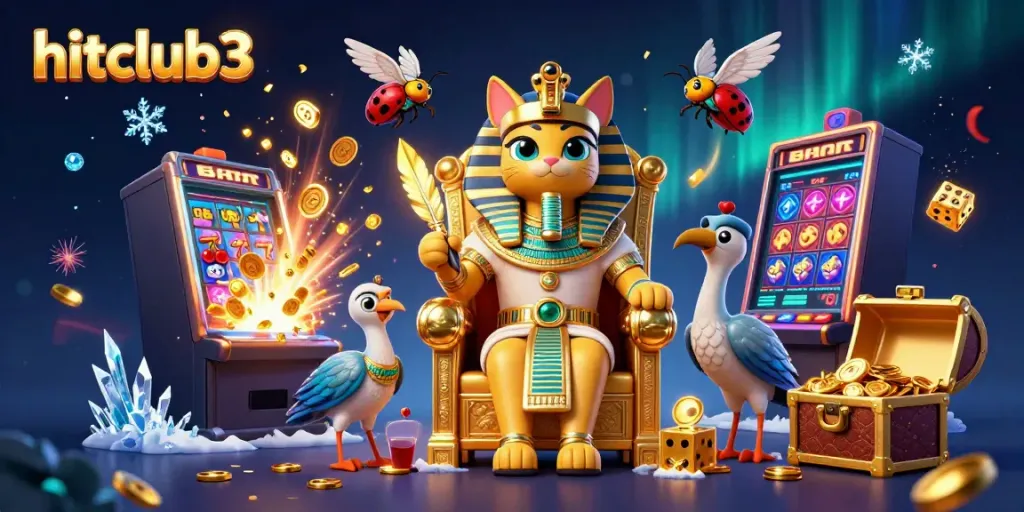 Experience thrilling games like never before at hitclub3, featuring a dazzling cat pharaoh and golden treasures.